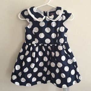 BRAND NEW EARLY DAYS NAVY POLKA DOT DRESS